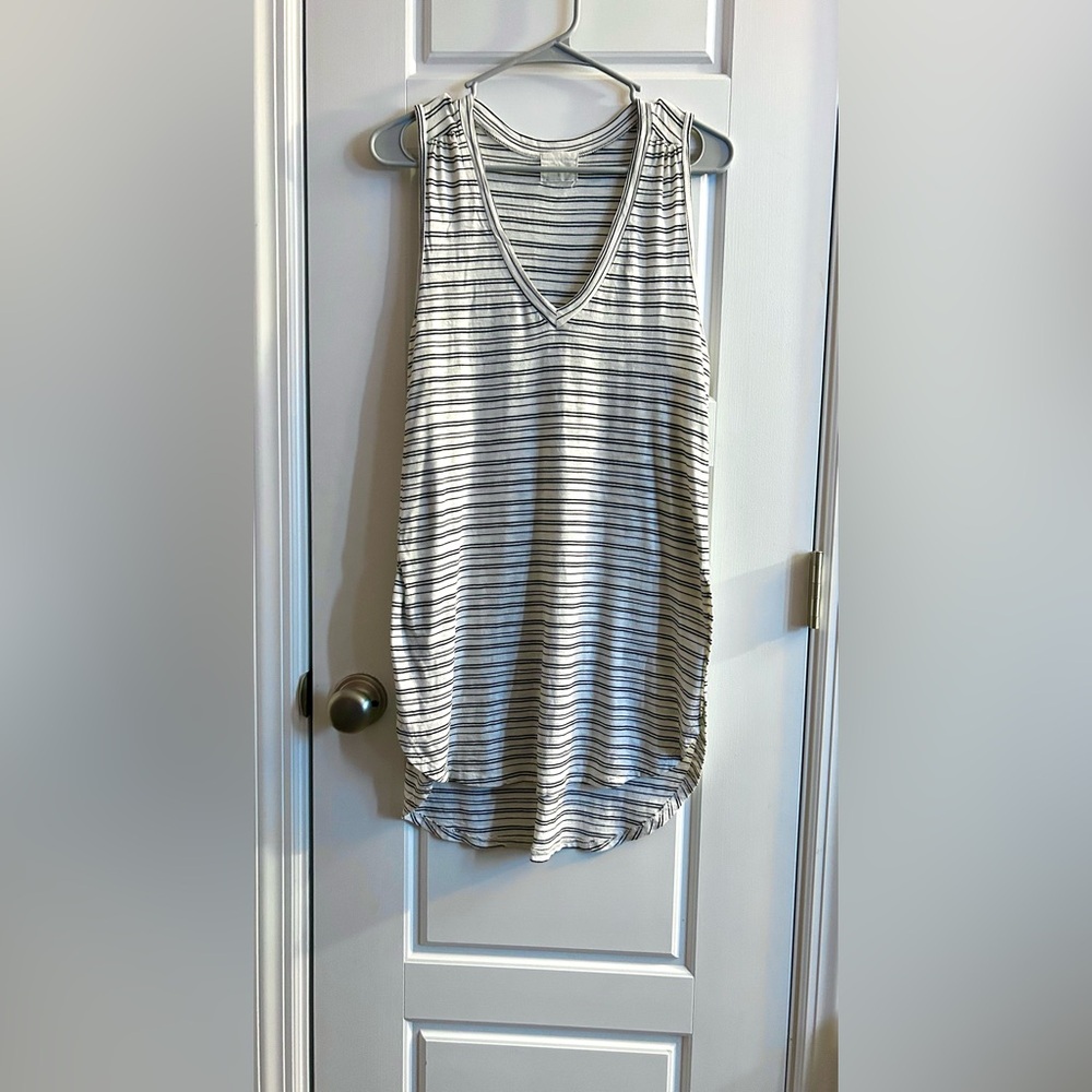 Anthropologie T.La B&W Striped Breezy Tank Dress / Cover Up - Size S - EUC
